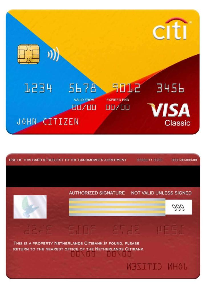 Netherlands Citibank visa classic card
